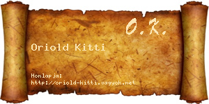Oriold Kitti névjegykártya