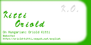 kitti oriold business card